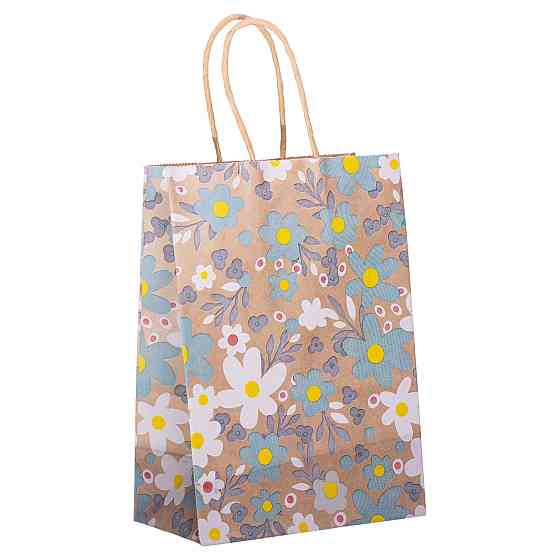 Набір подарункових крафтових пакетів з паперу 12 (шт.) гарні пакети для подарунків 15×8×21 (см) HP-10359-6BL Київ