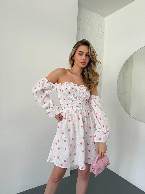 Жіноча романтична сукня з сердечками муслін Одеса - фото 1