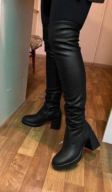 Ботфорти жіночі EDAN 388/1 чорні (зима євро-хутро, шкіра натуральна) (6189) Коломыя - изображение 1