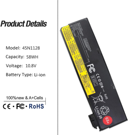 Аккумулятор K KYUER 68+ 48 Вт·ч для Lenovo ThinkPad X240 X250 X260 X270 T440 T450 T460 T550 T560, 10.8 В Киев