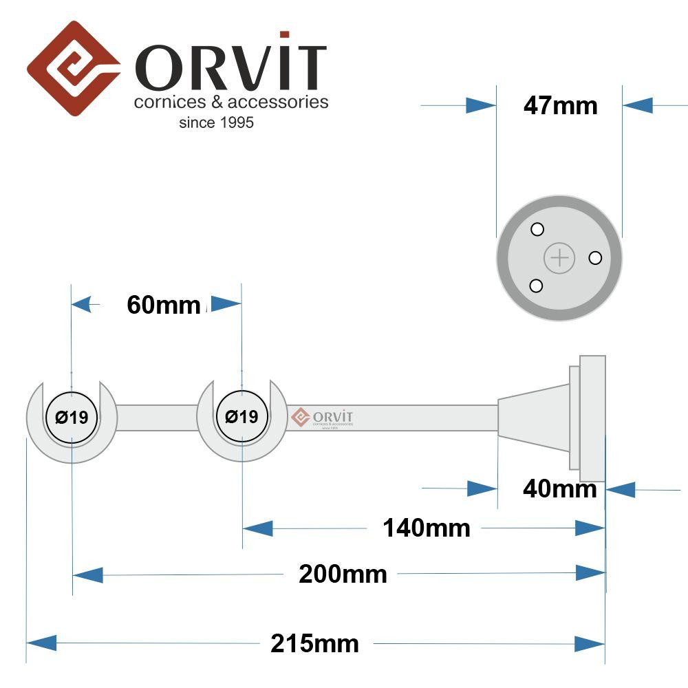 Тримач Orvit ВІДКРИТИЙ дворядний до стіни 19\19 мм МІДЬ Львів - фото 2