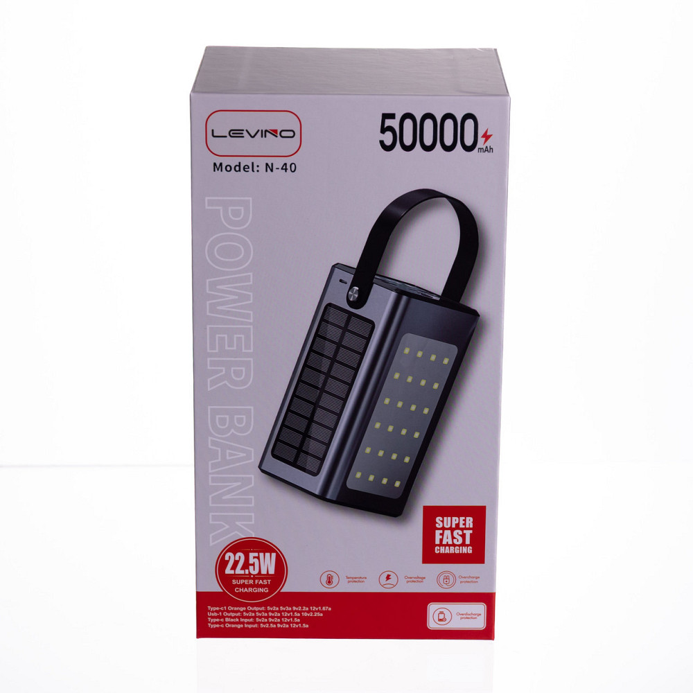 Повербанк зі швидким заряджанням і сонячною батареєю 50000 mAh портативний зарядний пристрій powerbank заряджання для телефона Київ - фото 9