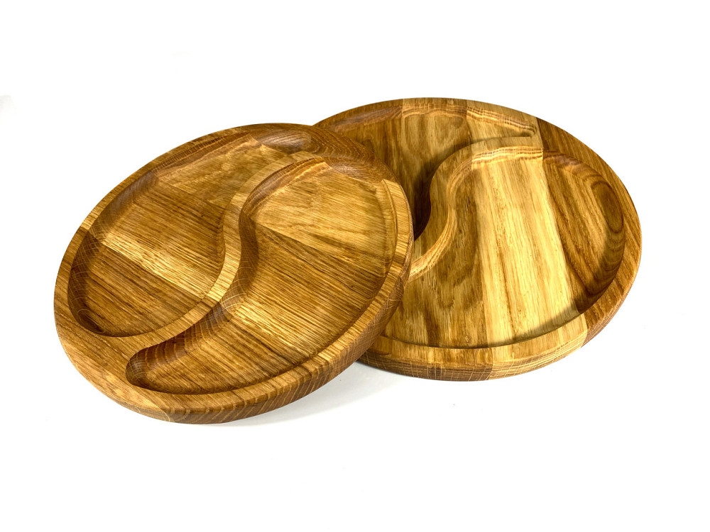Комплект деревʼяних тарілок з натурального дерева діаметр 25 см та 30 см, висота 2 см Кам'янець-Подільський - фото 2