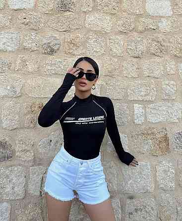 Женский базовый боди со стойкой под горло микродайвинг Черный, 46/48 Одесса