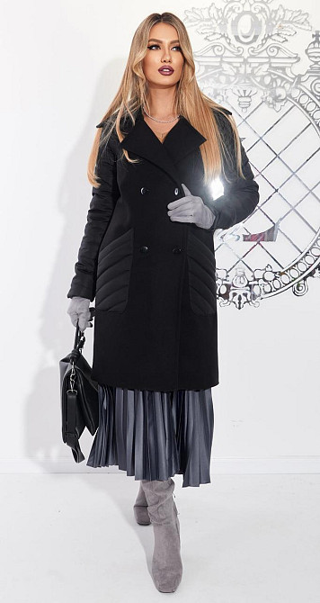 Комбіноване пальто куртка (44) Київ - фото 4