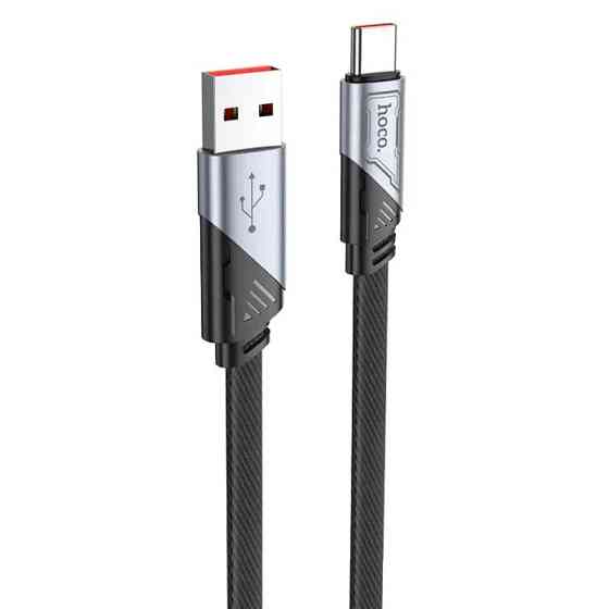 Кабель HOCO U119 USB to Type-C 5A, 1.2m, nylon, aluminum connectors, Black Київ