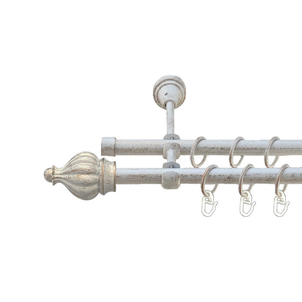 Карниз Orvit Таджа металевий дворядний відкритий Біле Золото 16\16 мм 300 см (00-00015886) Львів - фото 1