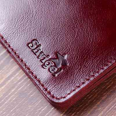 Портмоне Shvigel Кожаное Вишневое (16609) Винница