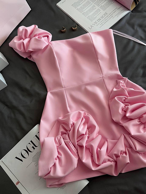 Женское праздничное мини платье с воланами костюмка барби. Розовый, 44/46 Одесса - изображение 7