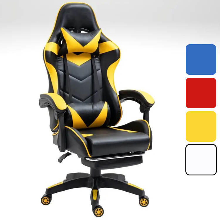 Крісло геймерське комп'ютерне ігрове Bonro B-810 з підставкою для ніг офісне для комп'ютера дому і офісу Жовтий Київ - фото 1