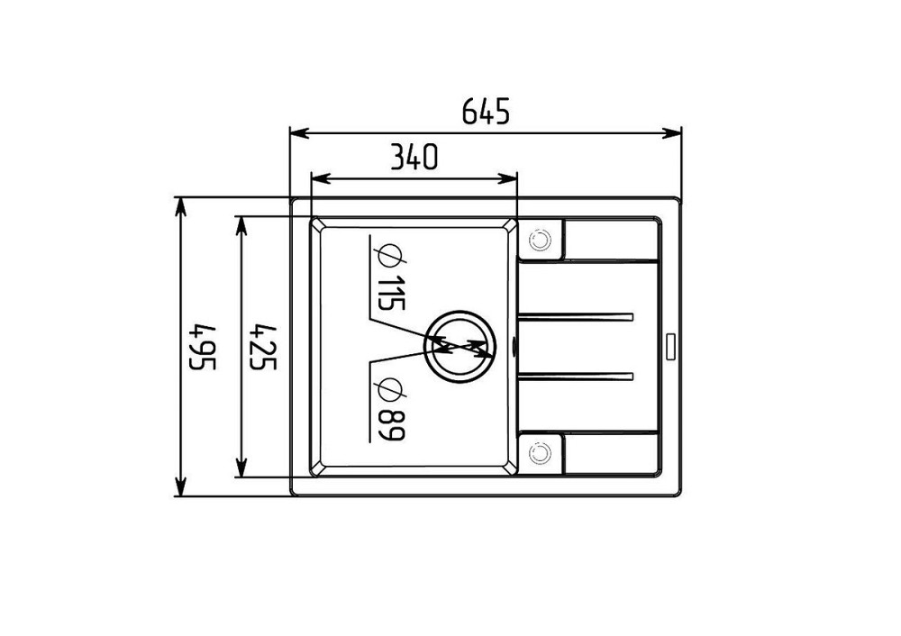 Гранітна мийка для кухні VALESO INTENSO 6550 матова Темна скеля Коломия - фото 8