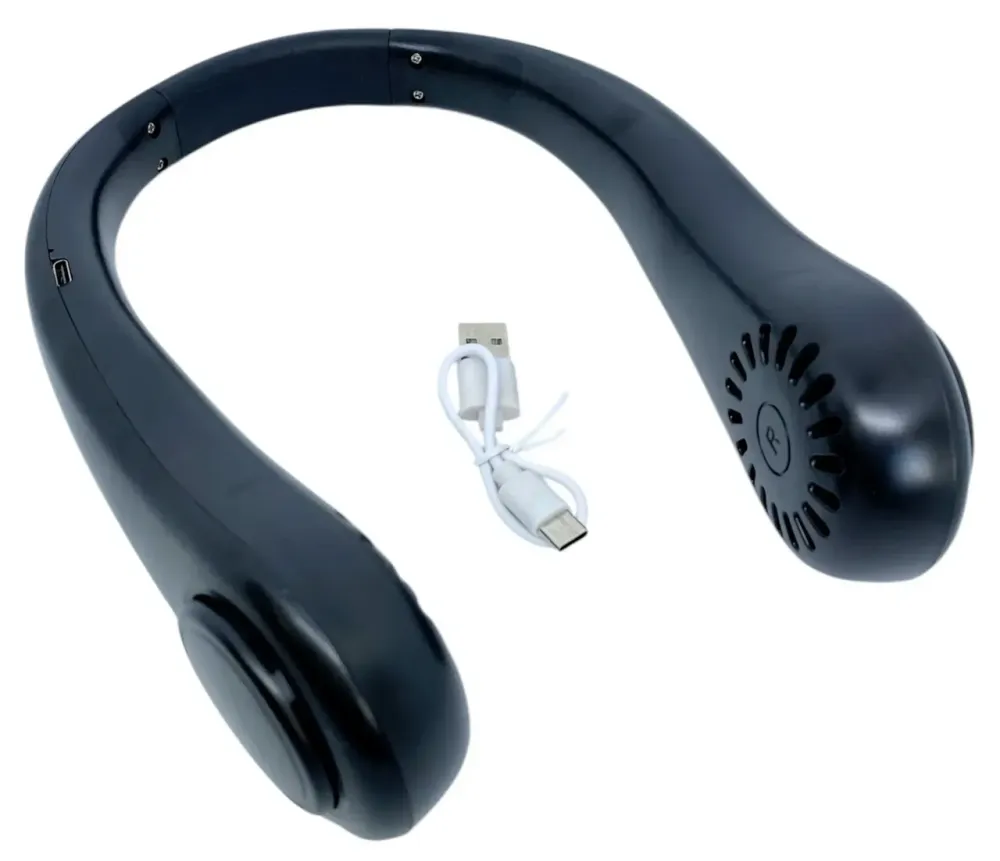 Міні вентилятор на шию аккумуляторный A206 (чорний) Чернівці - фото 4