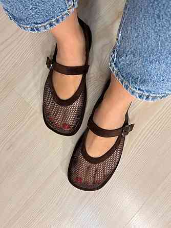 Балетки жіночі Meideli W5231-8 Mary Jane сітка з ремінцем коричневі, 38, 24,5 см Київ