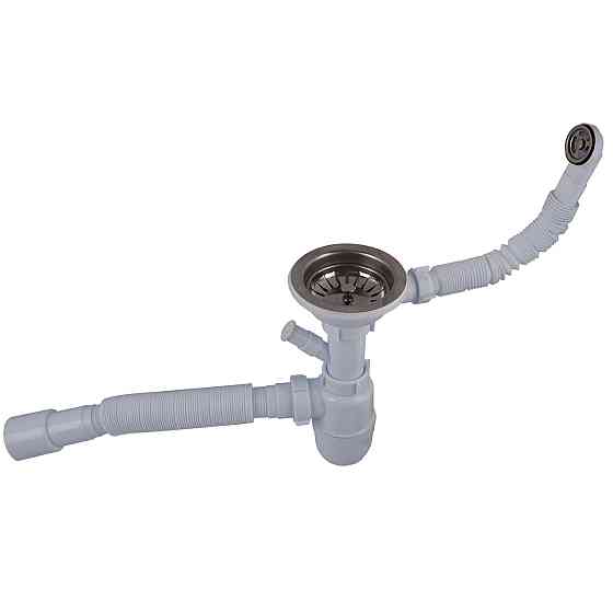 Сифон OPTIMUM 31/2| *40 для миття з отв. для прання.маш, з круглим переливом 40х40/50 OPTI 27243 Київ