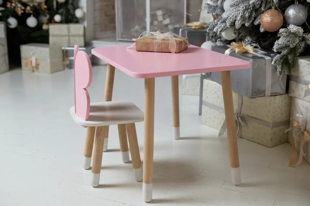 Дитячий прямокутний столик (Рожевий) та стільчик Метелик (Рожевий з білим) Вінниця - фото 4