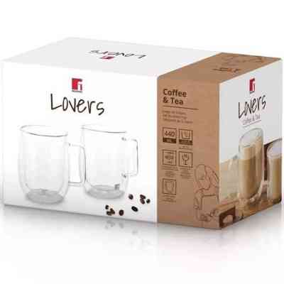 Набор чашек Bergner Coffee & Tea lovers 400 мл 2 шт (BG-20116-MM) Винница