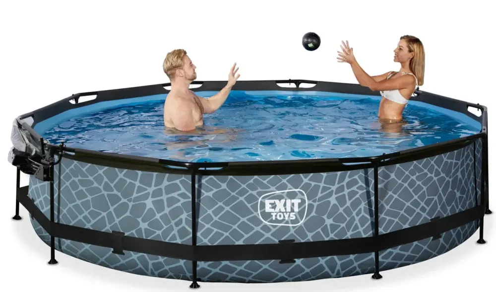 Бассейн EXIT круглый с куполом 360 х 76 см в цвете Stone Київ - фото 4