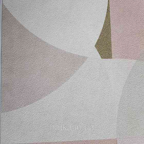 Шпалери метрові вінілові на флізелін дизайнерські Erismann Elle геометрія ромби кола рожевий білий золотистий Київ