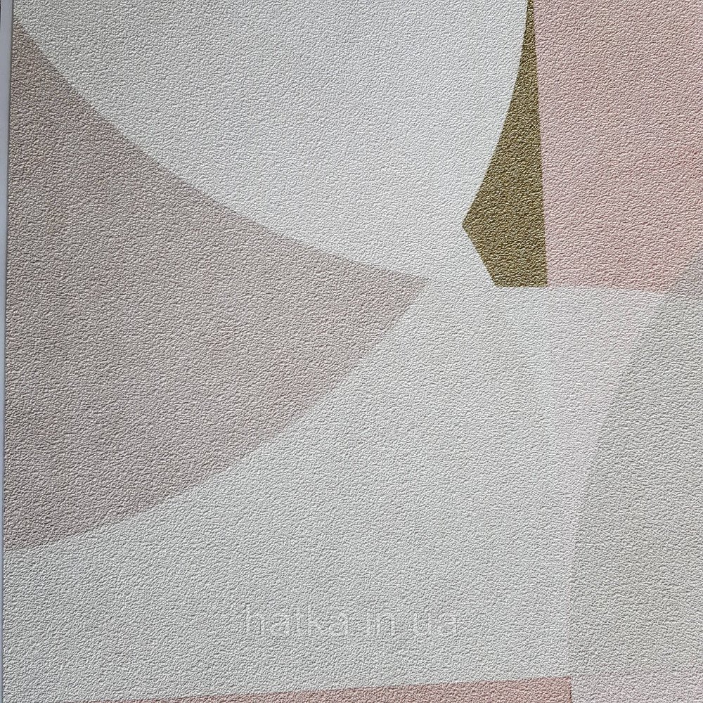 Шпалери метрові вінілові на флізелін дизайнерські Erismann Elle геометрія ромби кола рожевий білий золотистий Київ - фото 1