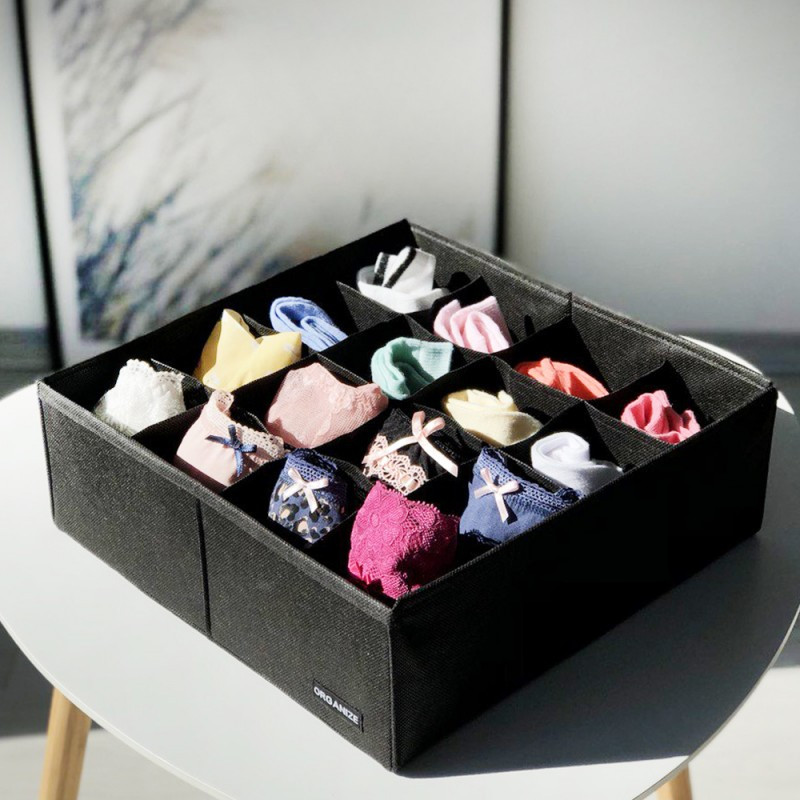 Органайзер для белья на 16 ячеек 30х30х10см BL001 (Черный) Сумы - изображение 2