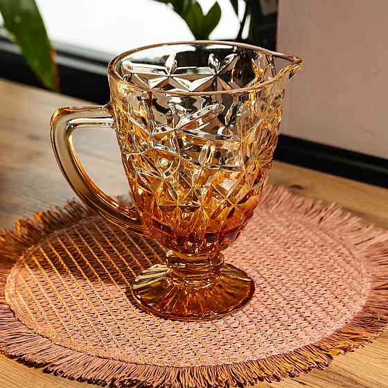 Глечик скляний для компоту 1,2 л ребристий фігурний Yiwu HP-19-187 Коломия