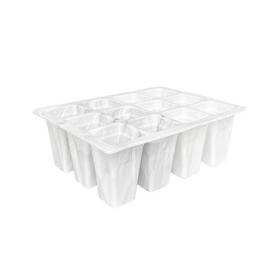 Кассета для рассады лоток садовый на 12 ячеек, силиконовый, многоразовый для выращивания семян, растений, цветов, белый Каменец-Подольский