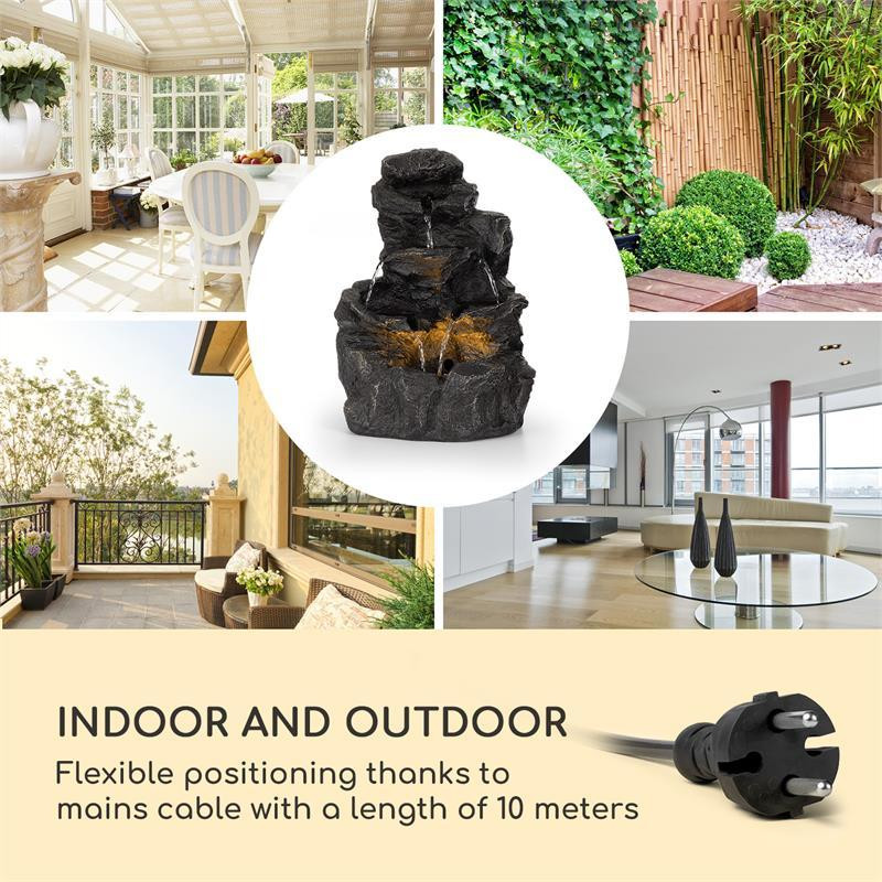 Садовый фонтан Rocky Waters 2,5 Вт, светодиодное освещение, полирезина, антрацит (Германия, читать описание) Ровно - изображение 6