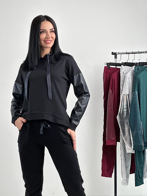 Жіночий трикотажний спортивний костюм “Mystery" оптом | Батал | Розпродаж моделі Київ - фото 8