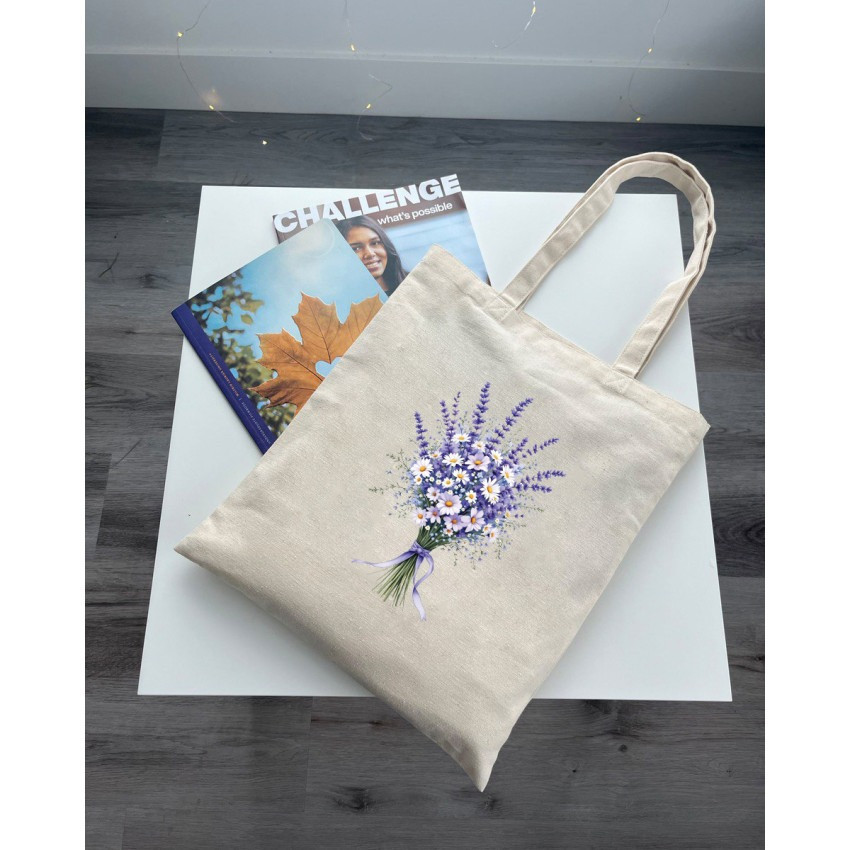 Екошопер BookOpt BK 4105 Лавандовий букет бежевий Киев - изображение 6