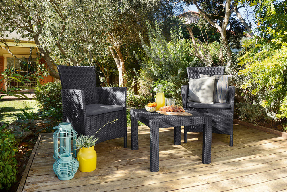 Комплект садой мебели Keter Rosario balcony set, графит - прохладный серый Киев - изображение 7