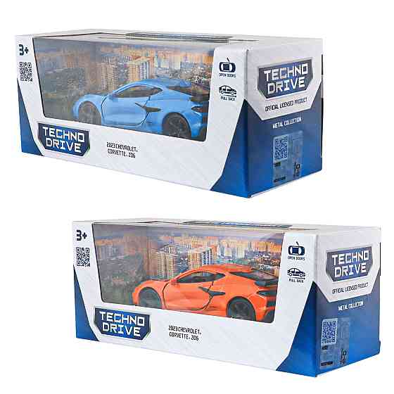 Автомодель - Chevrolet Corvette Z06 2023 (помаранчевий, світло-блакитний) Дніпро