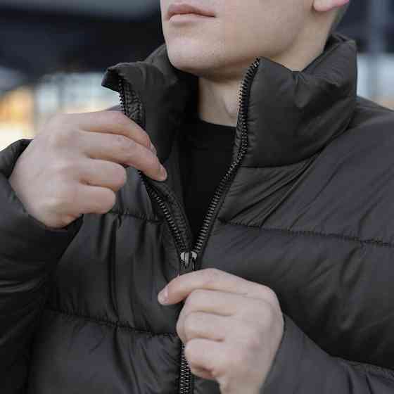 Чоловіча зимова куртка чорна Pobedov Bubble Gum Київ