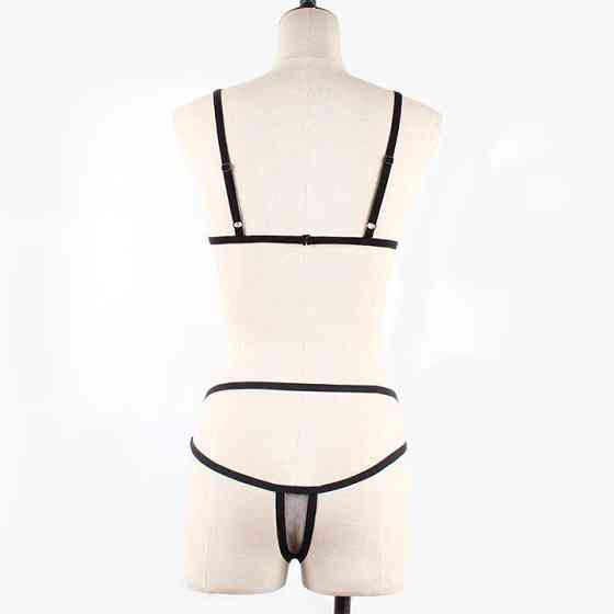 Еротичний комплект у сіточку - Чорний - S/M - Еротична білизна Вінниця