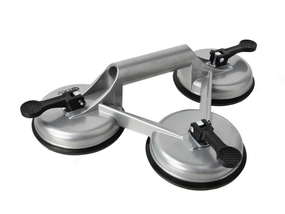 Присоска для скла вакуумна алюмінієва потрійна 115мм вантажопід'ємністю 130кг "GeKo" Київ - фото 2