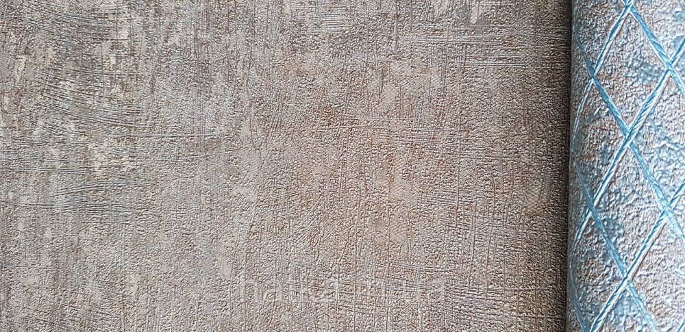 Шпалери вінілові на флізеліні Marburg Aura метрові під штукатурку під бетон коричневі із золотистим Київ - фото 1