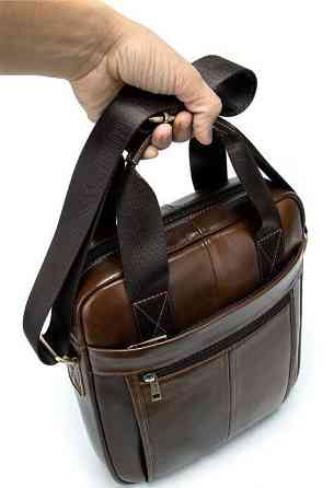 Деловая мужская сумка кожаная Vintage 14789 Коричневая Киев