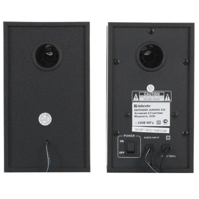 Акустичні колонки Defender Aurora S20 (2.0) 2x10W (дерево) Чорні Вінниця - фото 3
