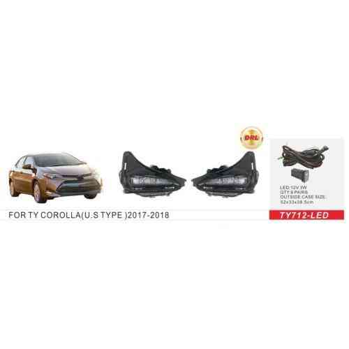 Додаткові фари Toyota Corolla 2017-2019 E17 U.S Type TY-712L з DRL 12V3W та електропроводкою Харків