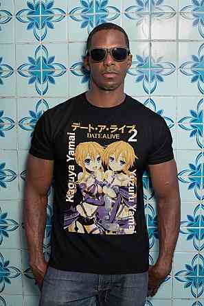 Футболка з аніме принтом Аніме Йамаі Сістер Дате оверсайз (S/M/L) Чорний AnimeJ0136 Дніпро