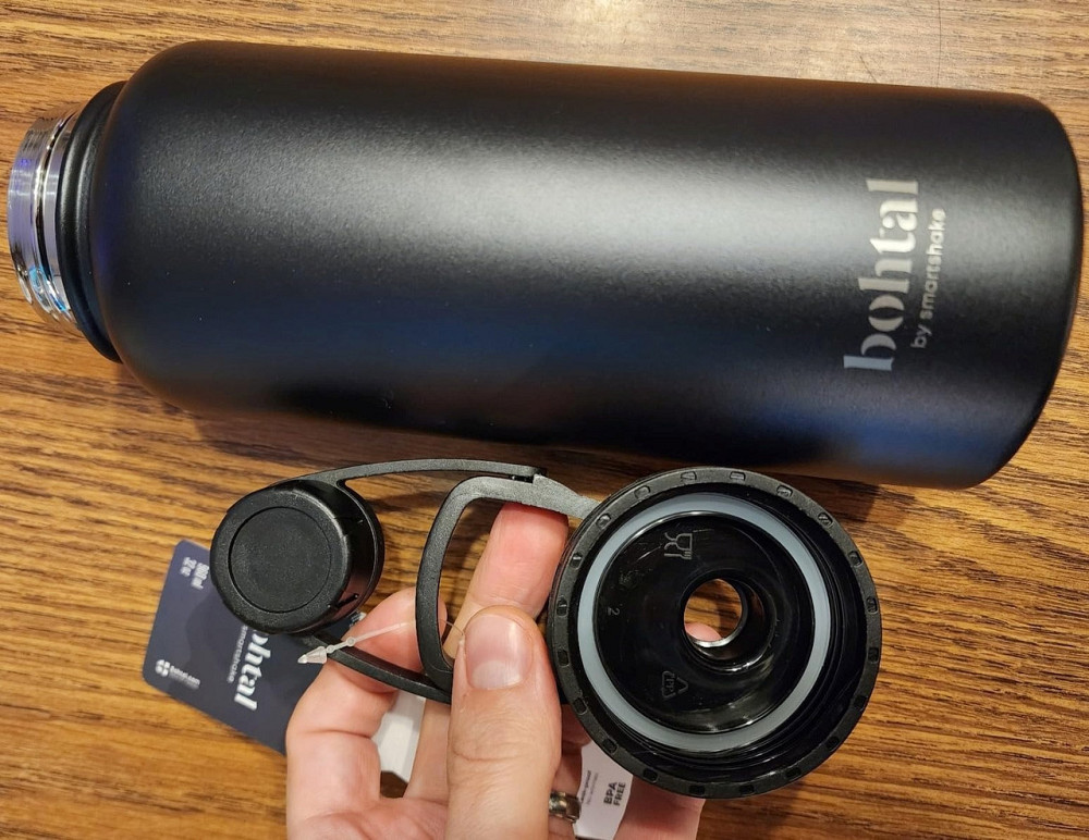 Пляшка для води металева з подвійною вакуумною ізоляцією Bohtal Insulated Sports Bottle 960 ml/32 oz Black Кам'янське - фото 10