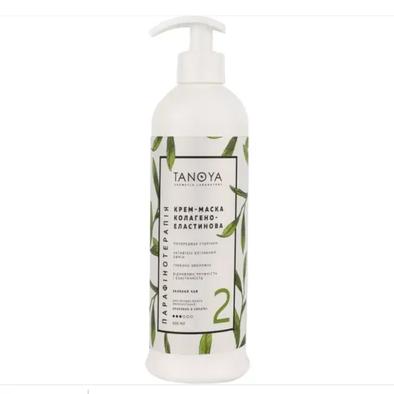Крем-маска колагеново-еластинова TANOYA для рук і ніг, 500 мл Зелений чай Київ