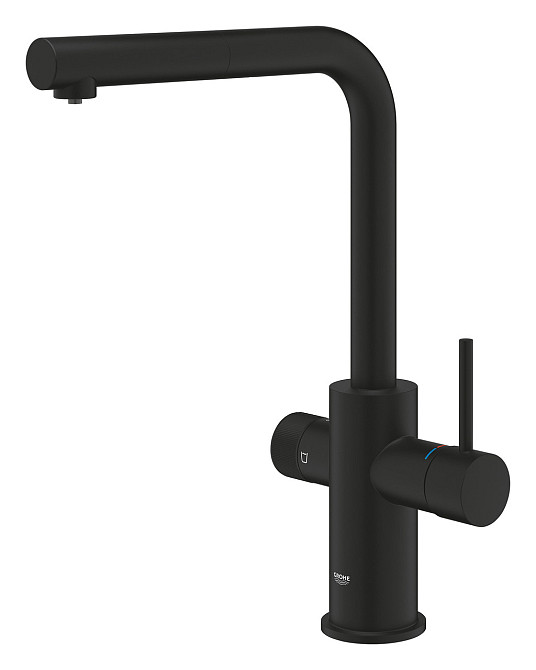 Кухонний змішувач із підключенням до фільтра Grohe Blue Pure Minta чорний (30590KF0) Чернівці - фото 1
