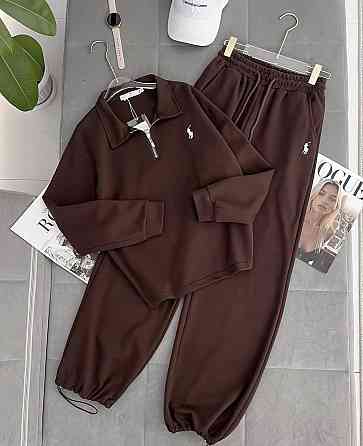 Женский прогулочный костюм двойка: кофта и штаны двунить Шоколад, 46/48 Одесса