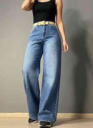 Джинси жіночі Vanver 2007 палаццо широкі з поясом сині, синій, 30, 30, 82 см, 113 см Київ