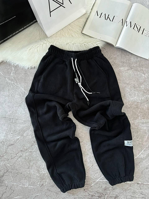 Жіночі базові теплі штани на флісі Чорний, 46/48 Одеса - фото 1