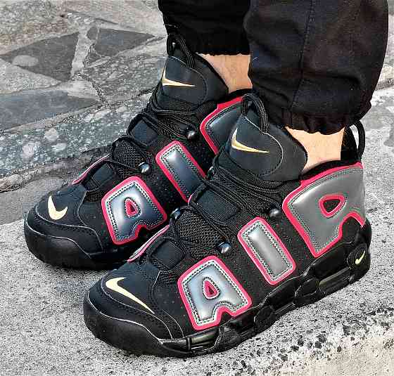 Кросівки Nike Uptempo Чорні Чоловічі Шкіряні Найк з Амортизацією (розміри: 43,44,45) Відео Огляд Дніпро