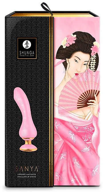 Вібратор Shunga Sanya з ручкою та підсвічуванням, ніжно-рожевий, 18.5 см х 3.8 см Sex Aura Київ - фото 7