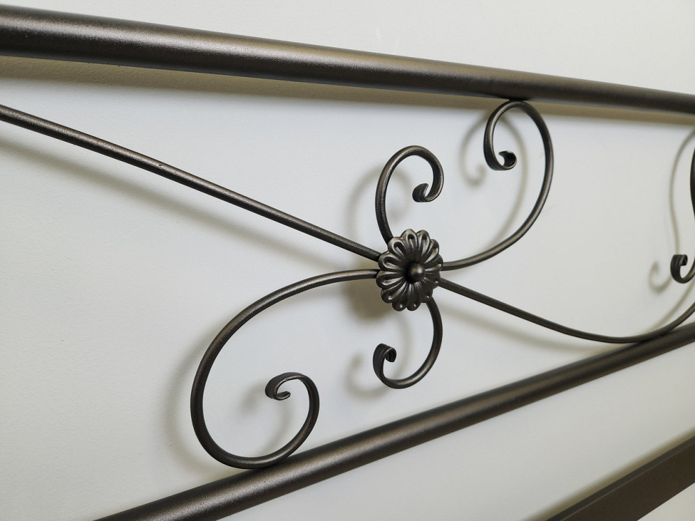 Двуспальная металлическая кровать Хризантема от ТМ Теnero 160х190, Щит ДВП, 1 ящик Харьков - изображение 4