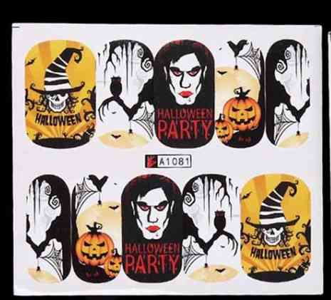 Наклейки для ногтей Хэллоуин Party 5 на 6 см разноцветный Киев