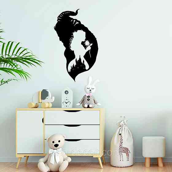 Декоративное настенное Панно «Красавица и чудовище», Декор на стену 70*42 см, Чёрный Киев